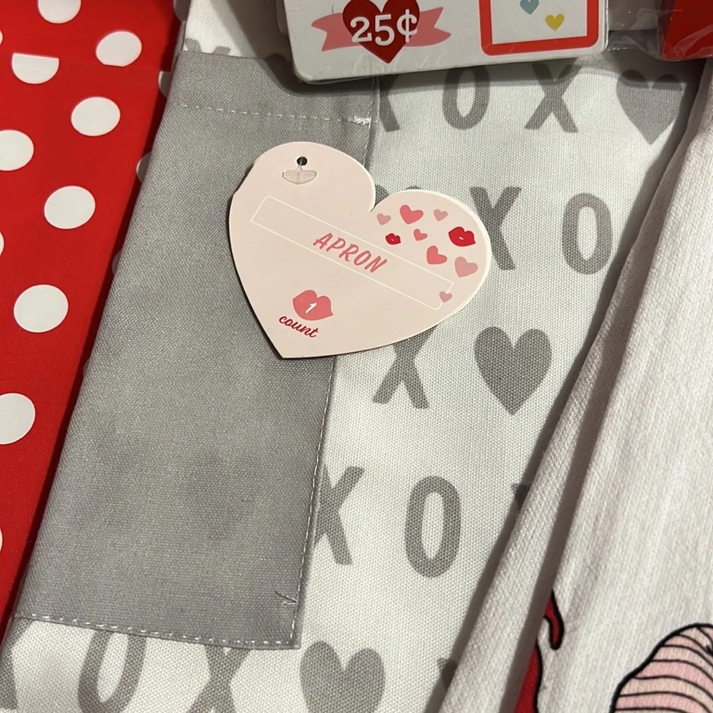 New Target Valentine’s Day Gnome Kitchen Towels, Heart Apron, Mini Signs